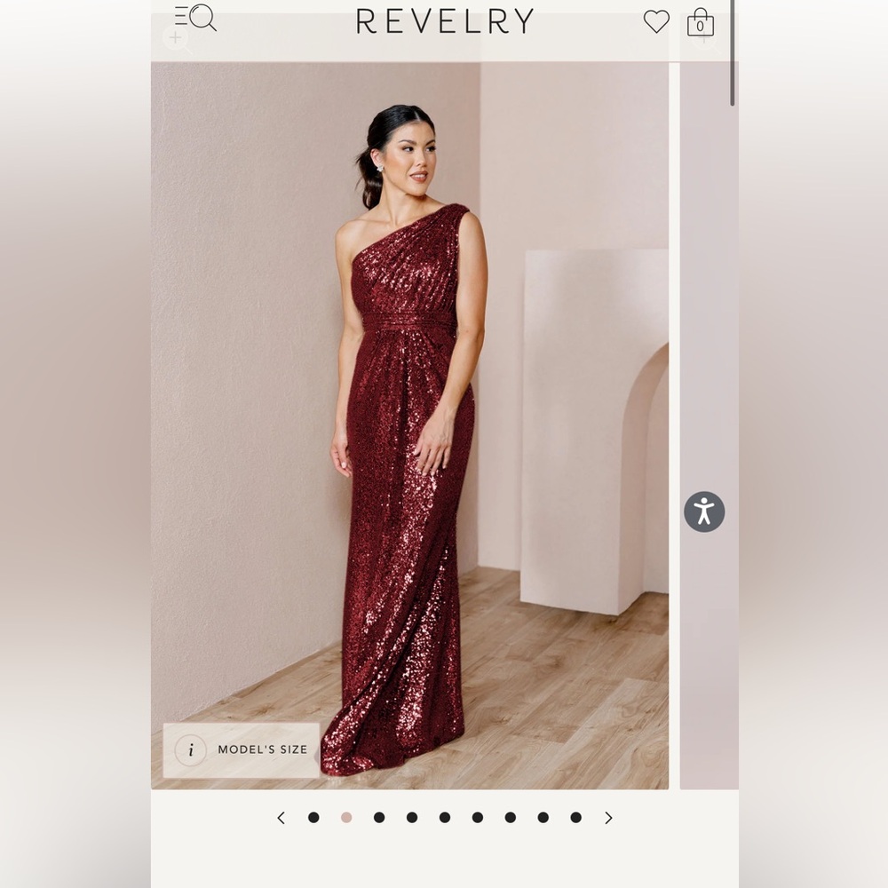 Elegant Burgundy Revelry Starla Sequin Dress one shoulder size 8